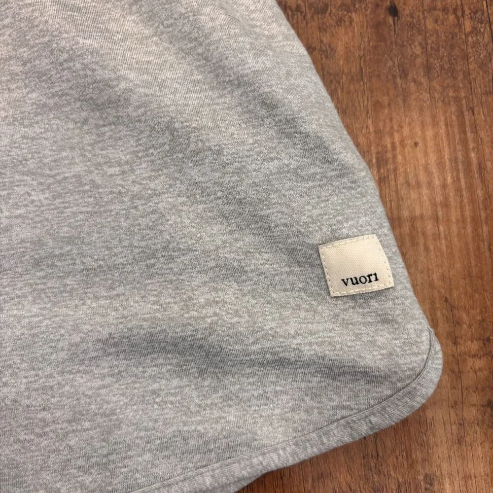 Vuori Halo Retro Romper Pale Heather Grey Soft Stretch Dreamknit Crossback Sz S